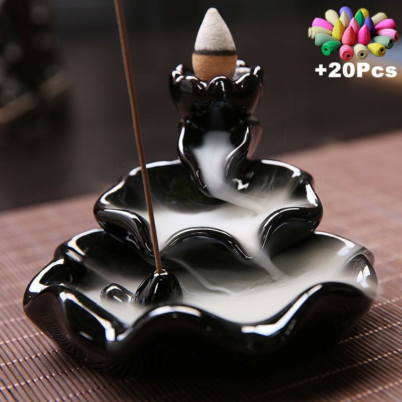 Incense Burner Free 20 cones Creative Home Decor Backflow Stick Incense