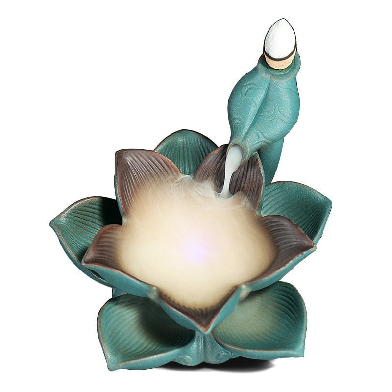 Ceramics Led Lotus Incense Burner