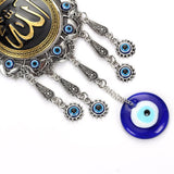 Evil Eye Alloy Painting Oil Round Quran Wall Hanging Jewelry Pendant With