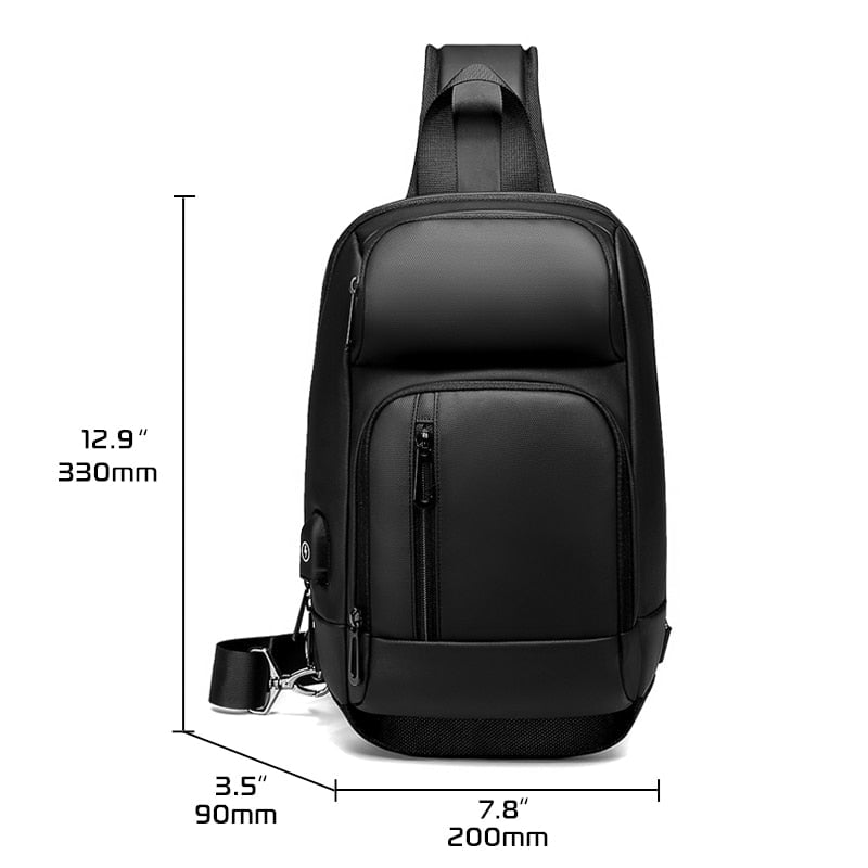 EURCOOL Men USB Charging Shoulder Crossbody Bags