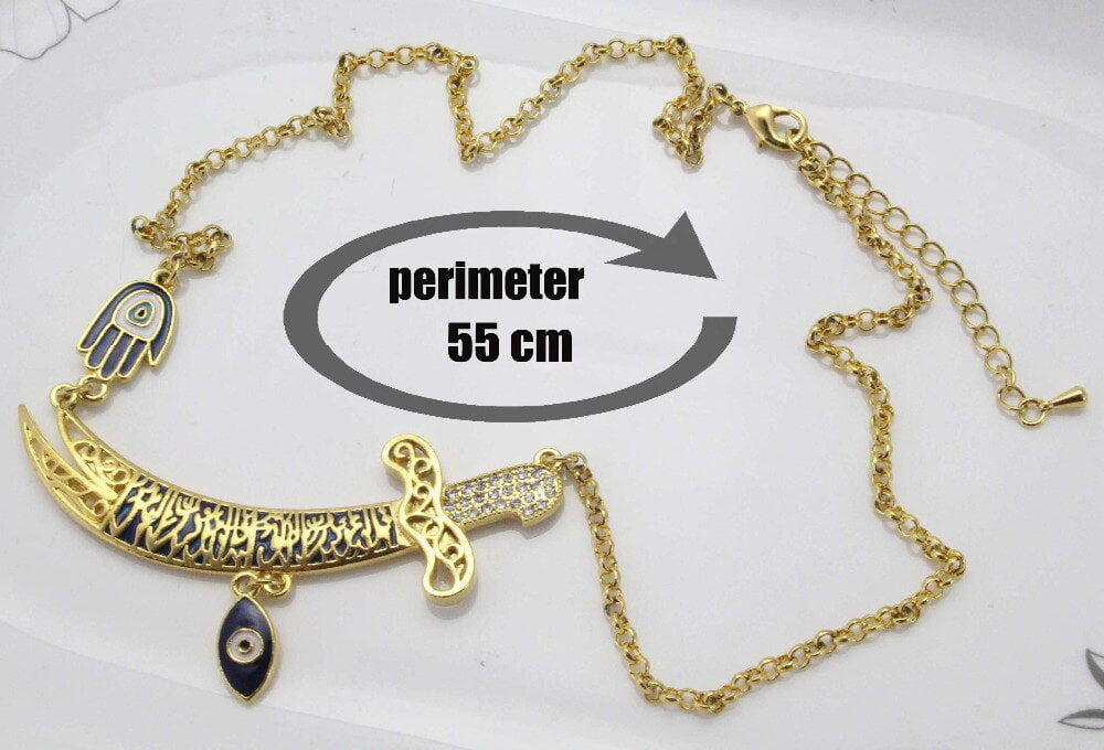 HANDMADE TURKISH EVIL EYE HAND OF FATIMA NECKLACE FOR WOMEN