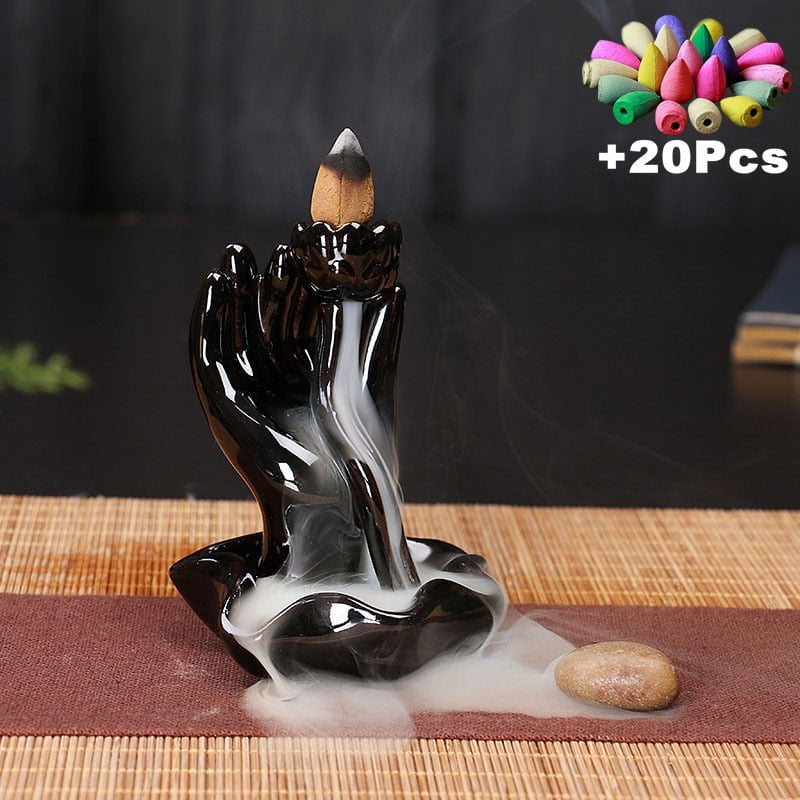Incense Burner Free 20 cones Creative Home Decor Backflow Stick Incense
