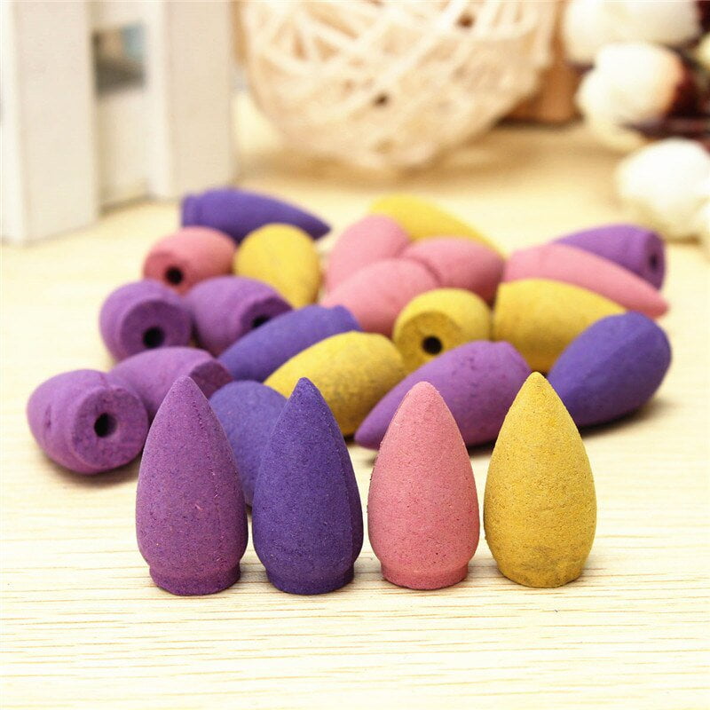 Incense 50Pcs Natural Tower Bullet Backflow Incense Cones