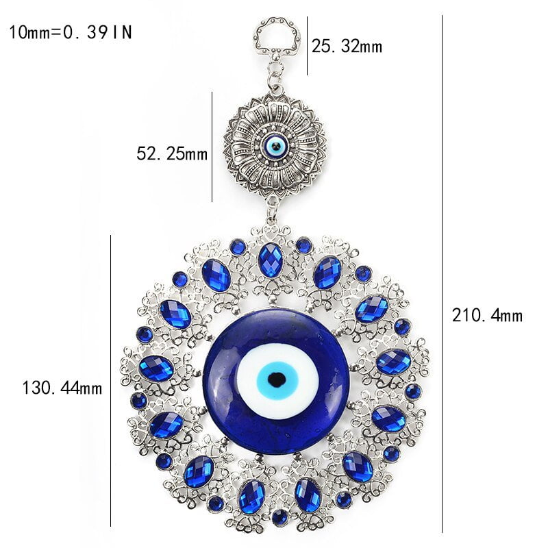 EVIL EYE 1 PCS 21*13cm Turkish Extra Large Pendant Blue Eye Interior With Petal Shape Charm