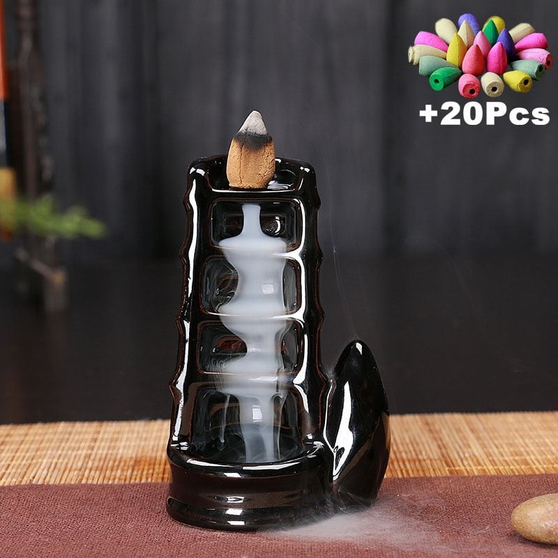 Incense Burner Free 20 cones Creative Home Decor Backflow Stick Incense