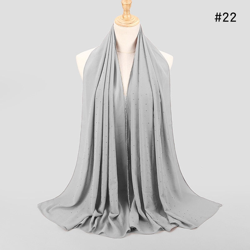 Pearl Bubble Chiffon Rhinestone Shawl