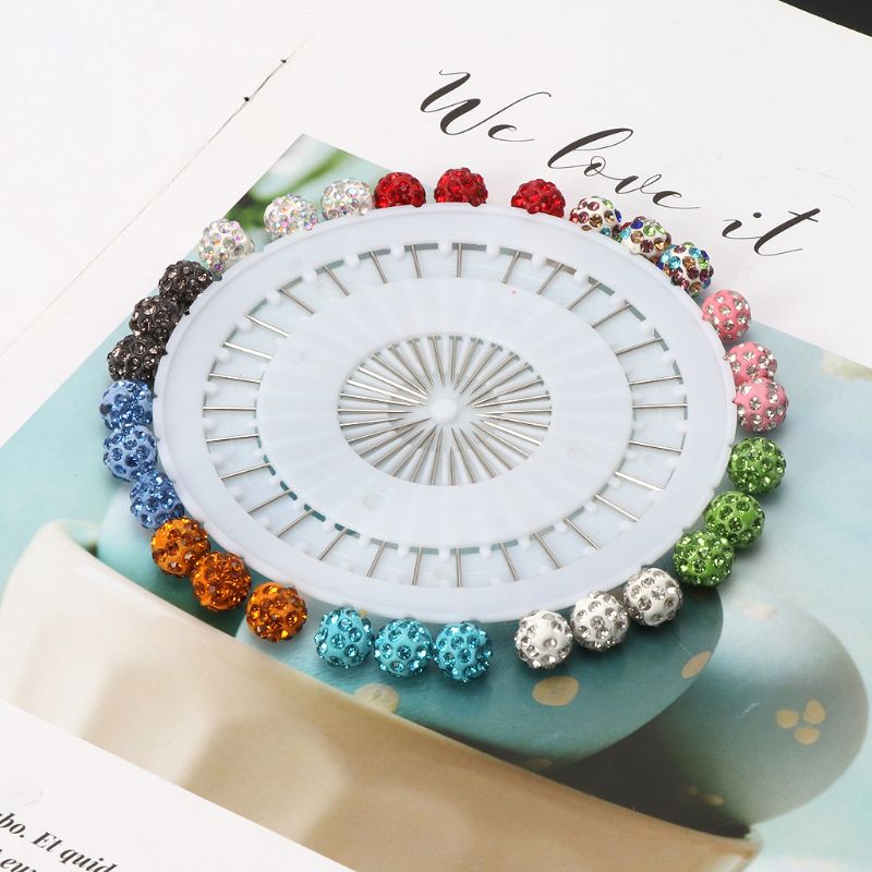 MULTI-COLORED RHINESTONE HIJAB PINS (30 PCS)