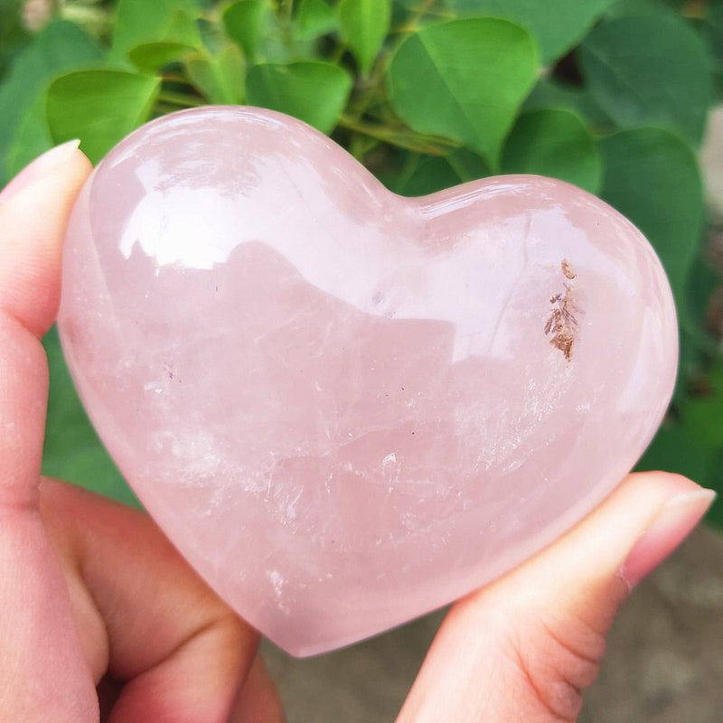 4-9cm Natural Rose Crystal Heart Pink Quartz gemstone Heart-shaped Crystals