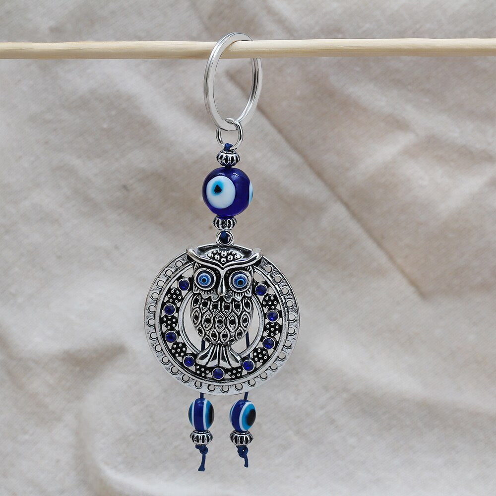 Turkish Evil Eye Protection Owl Key Chain