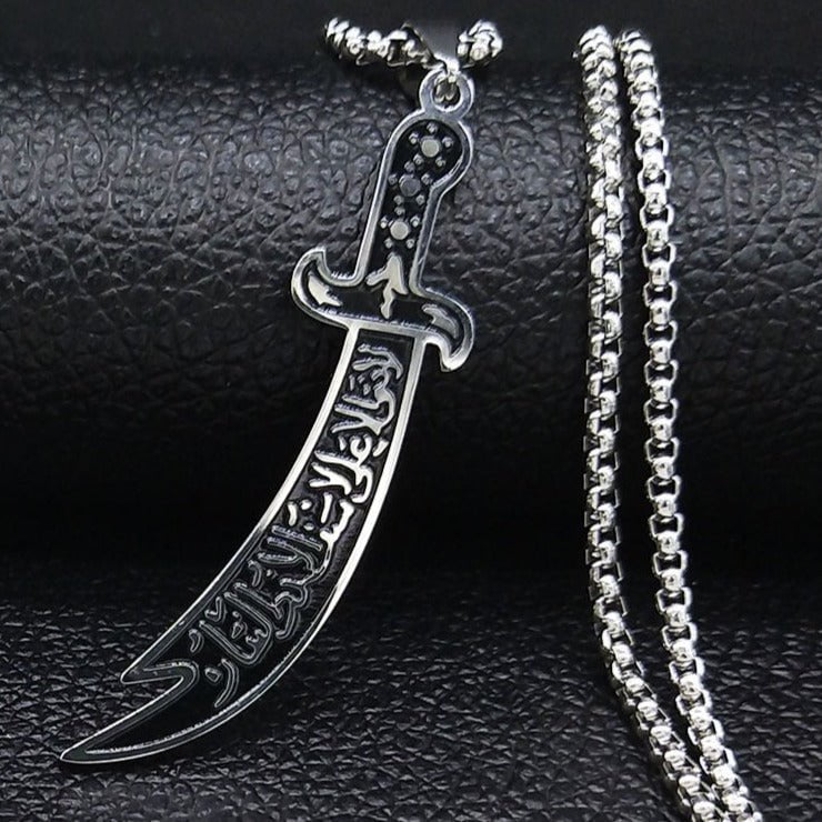 Zul'Fiqar Stainless Steel Necklace for Men Imam Ali Sword
