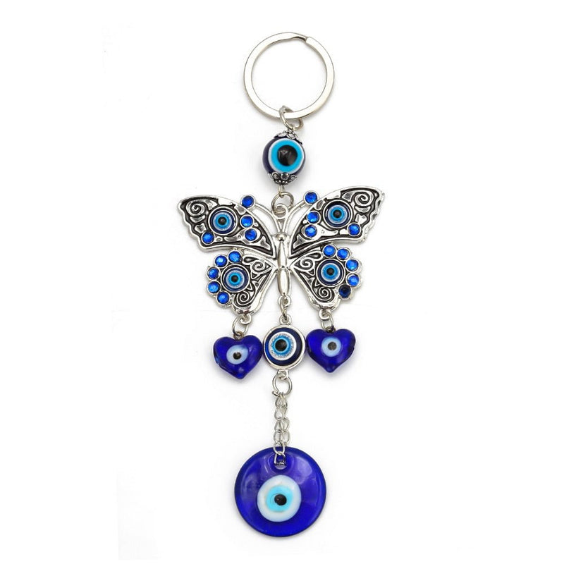 EVIL EYE Butterfly Keychain Key Chain Holder