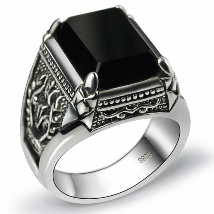The Black Rose Turkish Zirconia Ring for Men