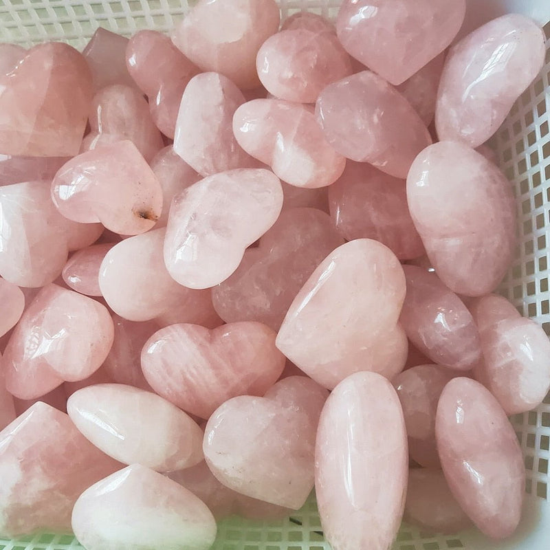 4-9cm Natural Rose Crystal Heart Pink Quartz gemstone Heart-shaped Crystals