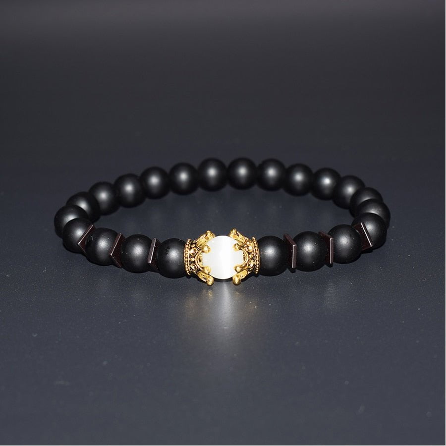Bracelet Crown Lion Head Bracelet Quality Tiger Eye Stone