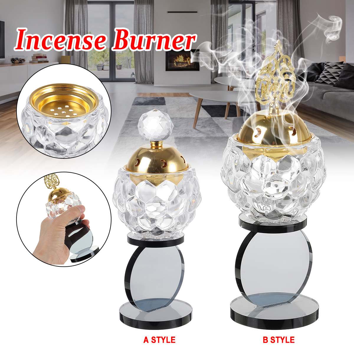 Crystal Incense Burners Holder