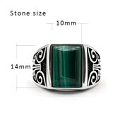 Turkish Malachite Sterling Silver Sunnah Ring for Men