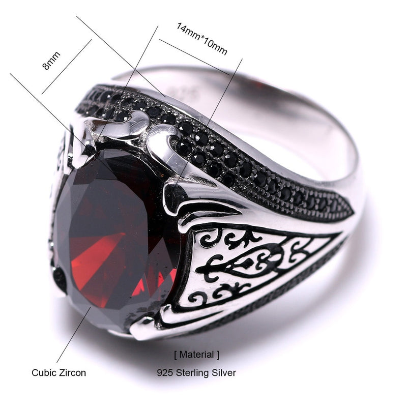 Handmade Turkish Zirconia Sunnah Ring for Men