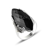 HAND CRAFTED STERLING SILVER ZIRCONIA & MARCASITE RING FOR WOMEN