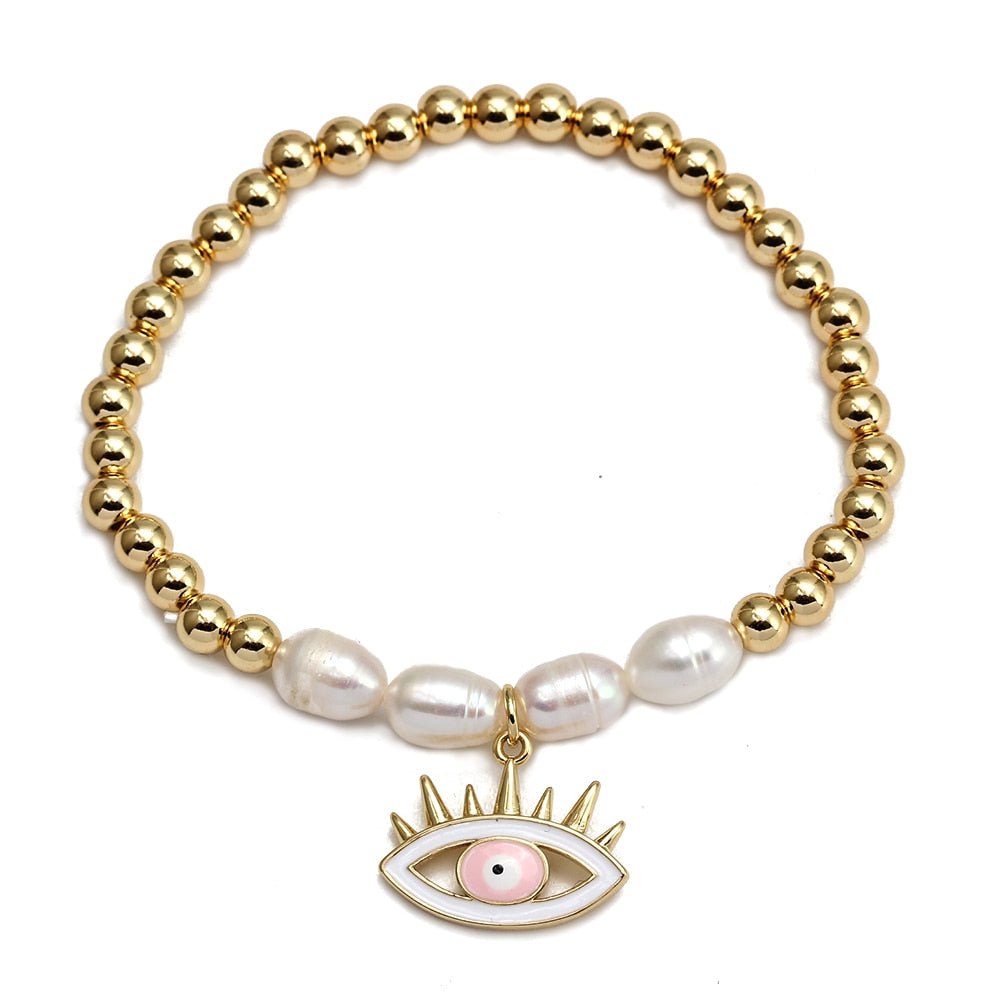 Hand-made Evil Eye Pearl Bracelets