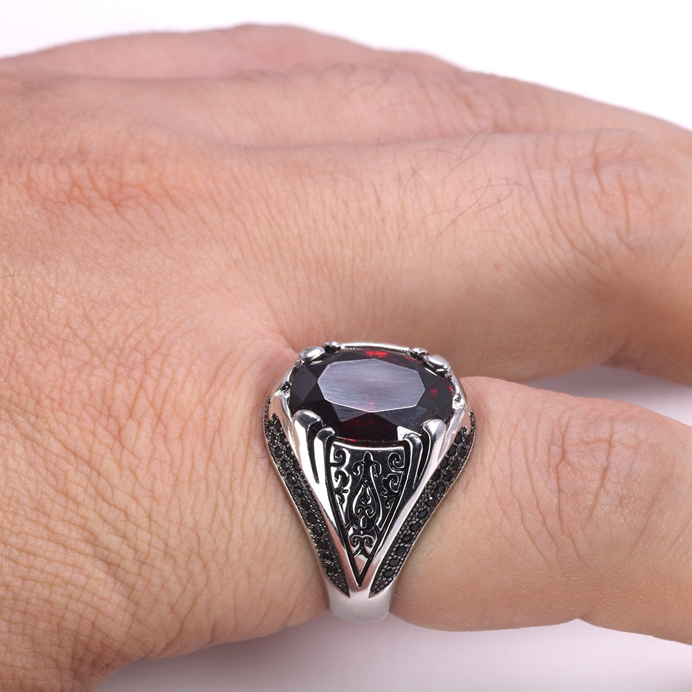 Handmade Turkish Zirconia Sunnah Ring for Men