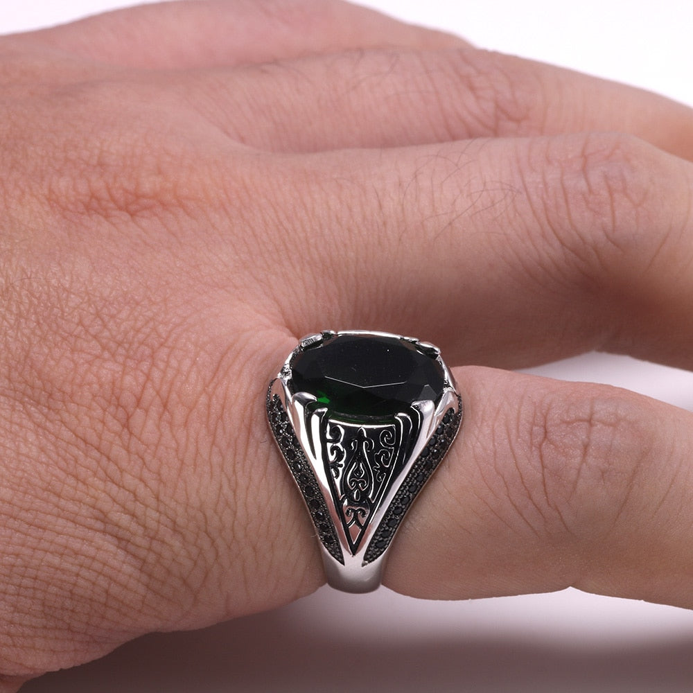 Handmade Turkish Zirconia Sunnah Ring for Men