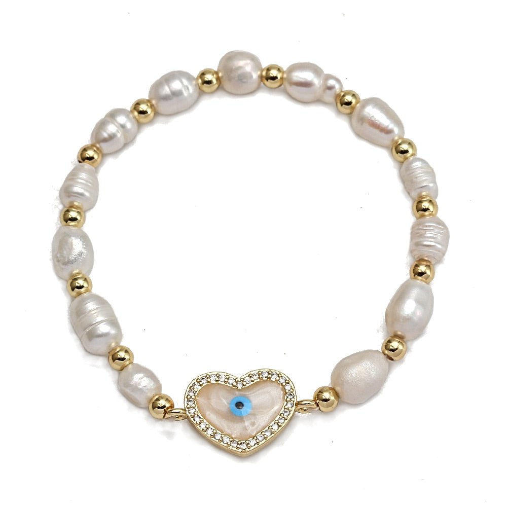 Hand-made Evil Eye Pearl Bracelets