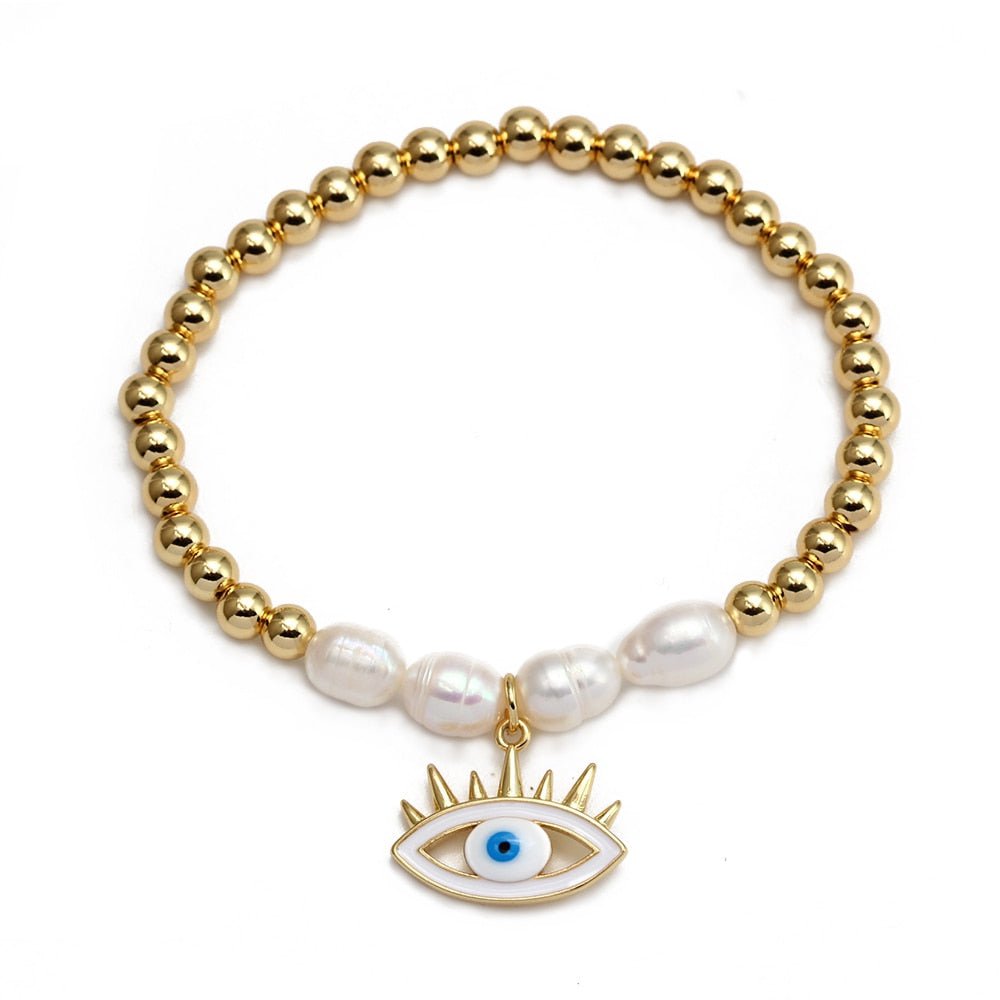 Hand-made Evil Eye Pearl Bracelets