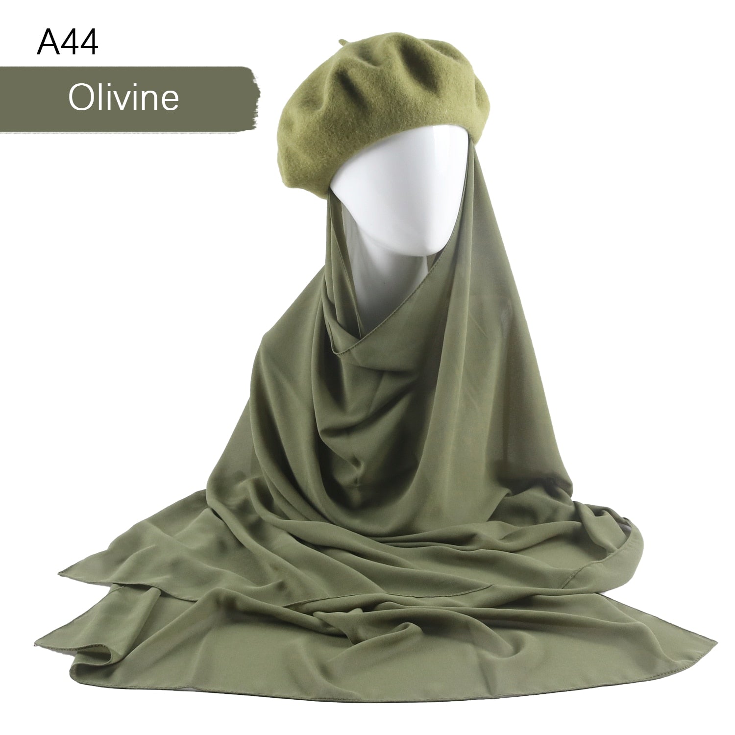 French Beret with Chiffon Hijab