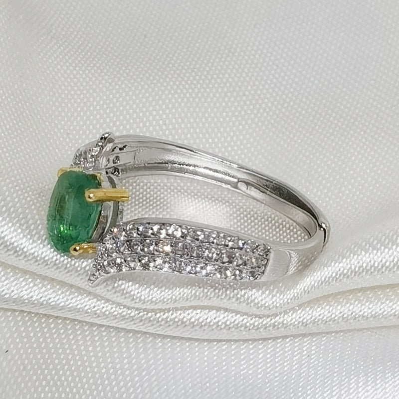 Turkish Emerald Gemstone Ring for Women