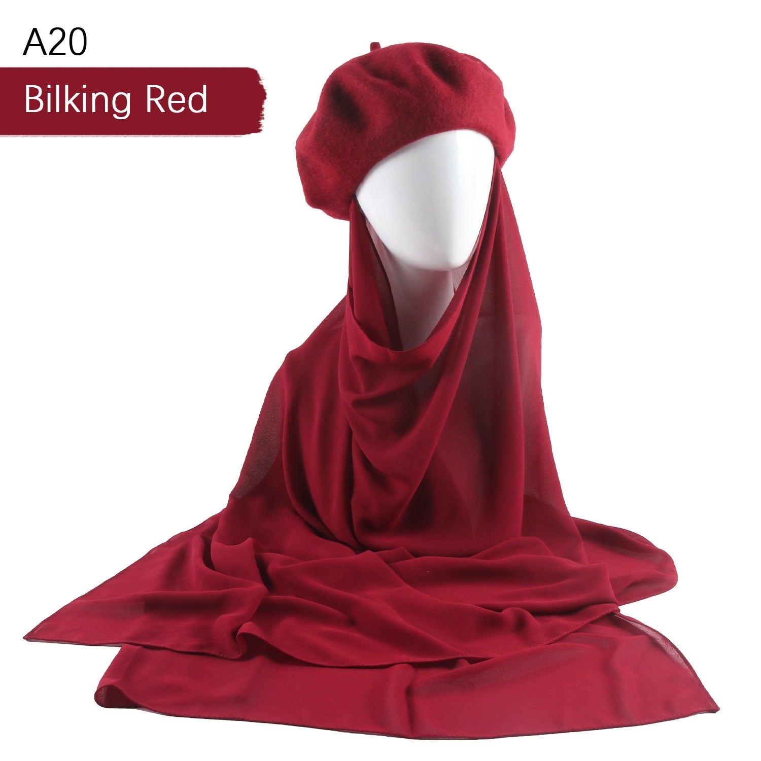French Beret with Chiffon Hijab