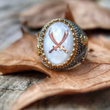 TURKISH ZULFIKAR PEARL RING FOR MEN