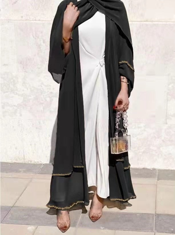 Light Satin Open-front Abaya for Women