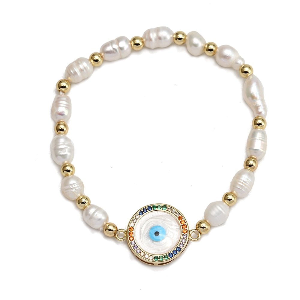 Hand-made Evil Eye Pearl Bracelets