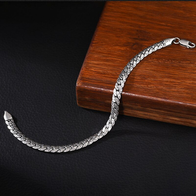 Men's Bracelet 925 Sterling Silver Cuban Link Chains
