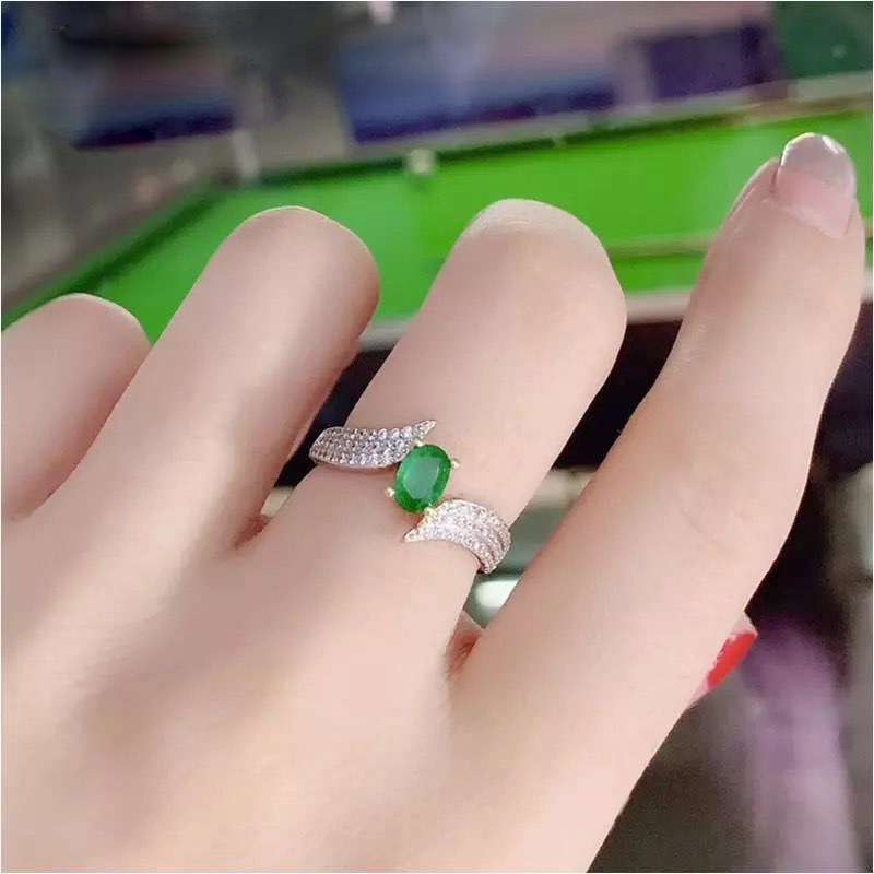 Turkish Emerald Gemstone Ring for Women