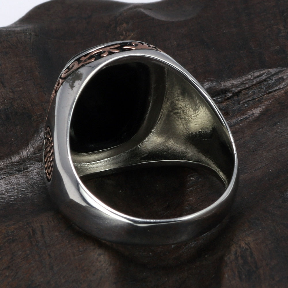 Vintage Turkish Onyx Sunnah Ring for Men