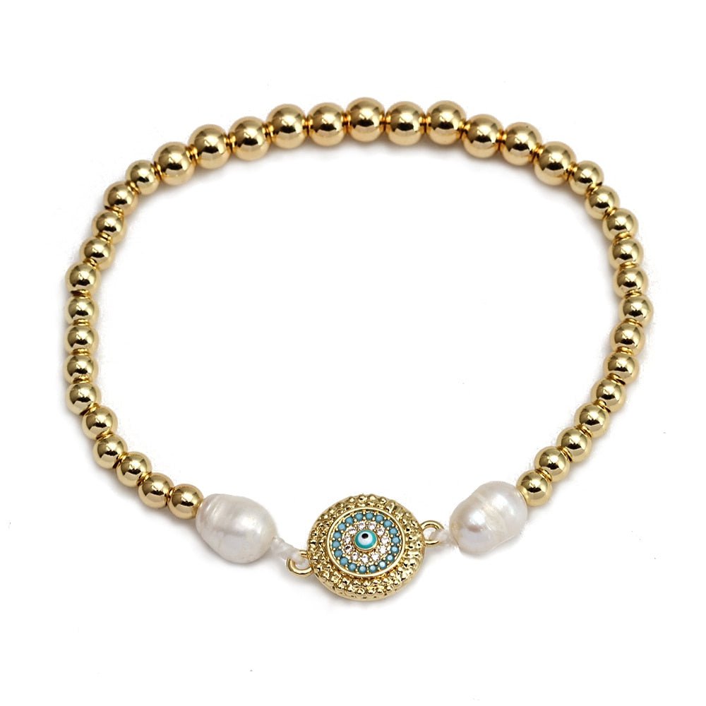 Hand-made Evil Eye Pearl Bracelets