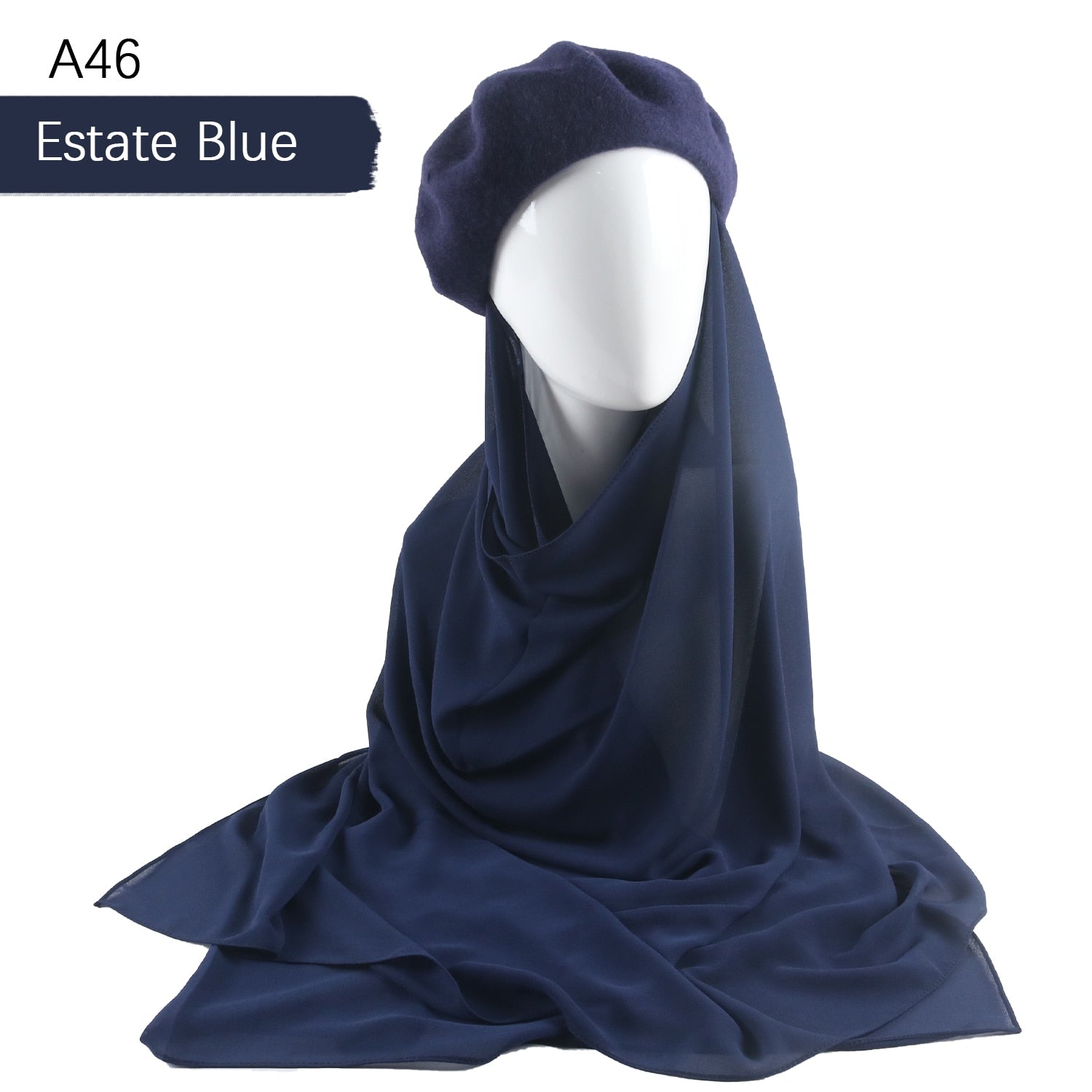 French Beret with Chiffon Hijab