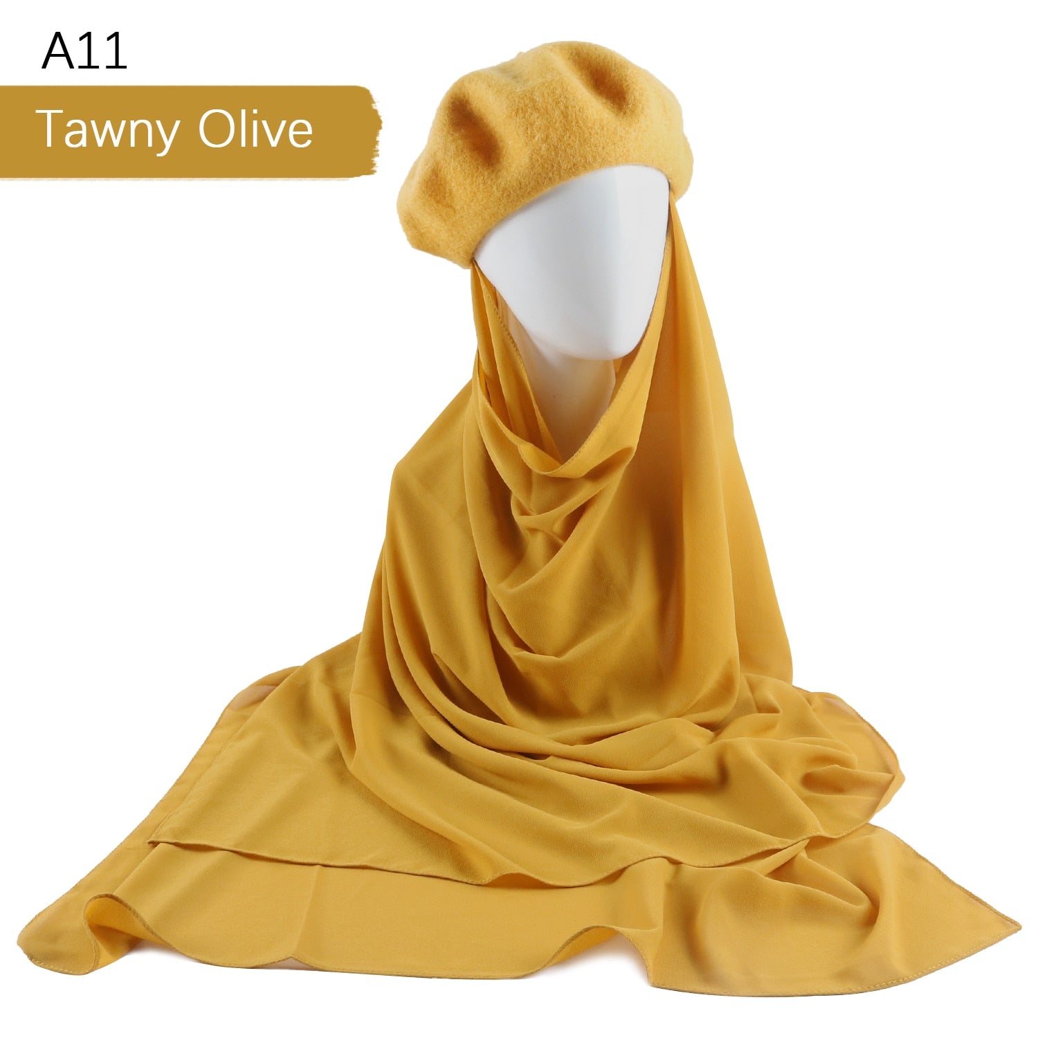 French Beret with Chiffon Hijab