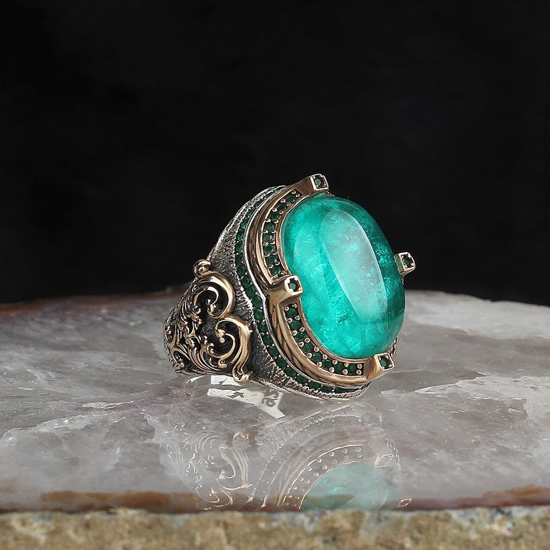 The Sage's Paraiba Turkish Gemstone Ring for Men