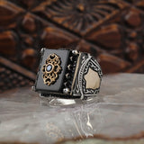 HAND CRAFTED STERLING SILVER TURKISH RING FOR MEN