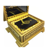 Quran Box Gifts Wooden Gold Color The Holy Quran