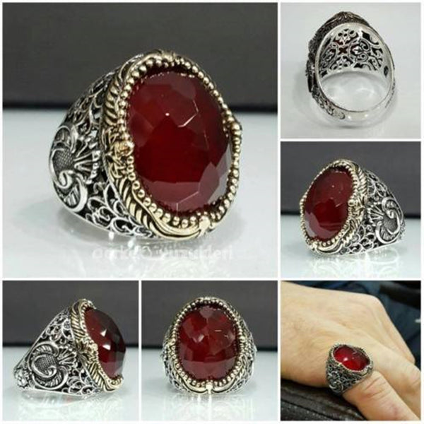 HANDMADE STERLING SILVER TURKISH RING FOR MEN