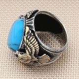 HAND CRAFTED STERLING TURQUOISE TURKISH RING FOR MEN Eagle