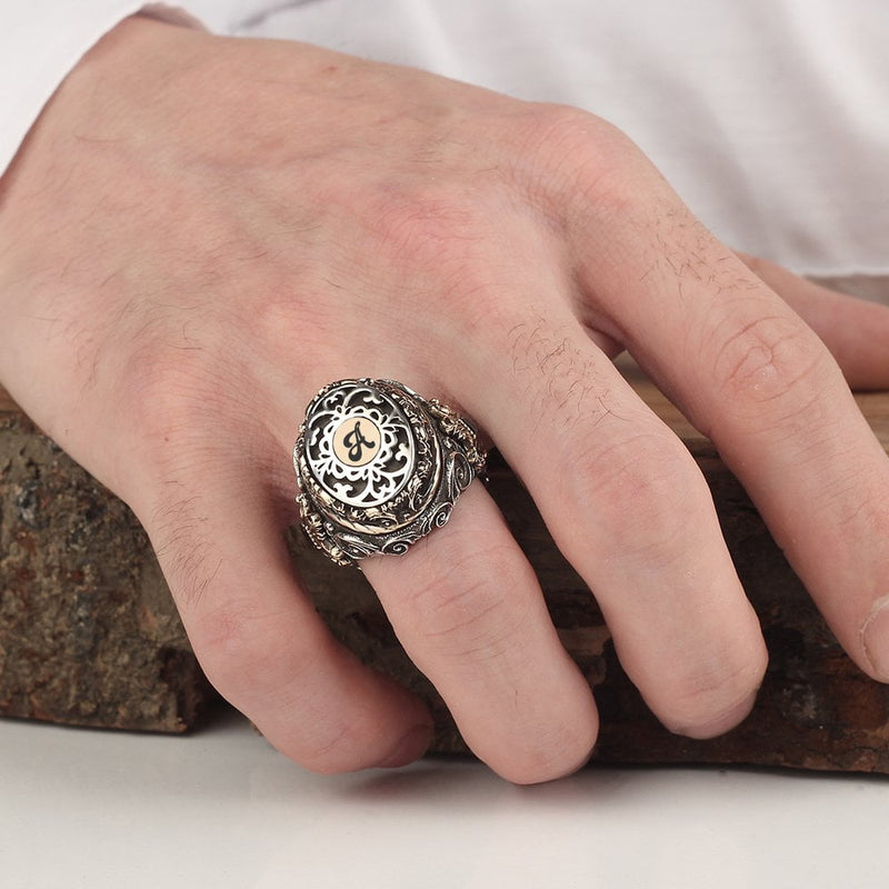 The Inspiring "A" Engravement Turkish Ring for Men
