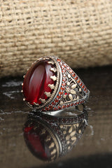 HAND CRAFTED STERLING ZIRCON TURKISH RING FOR MEN