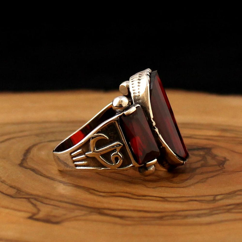 HAND CRAFTED STERLING TURKISH NATURAL RING FOR MEN