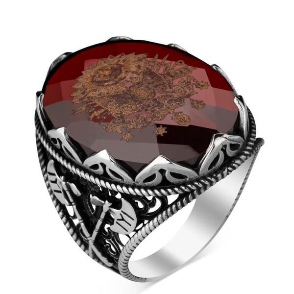 HANDMADE STERLING OTTOMAN TURKISH RING FOR MEN