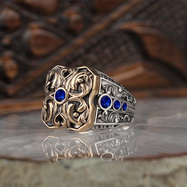 HAND CRAFTED TURKISH SILVER RING FOR MEN