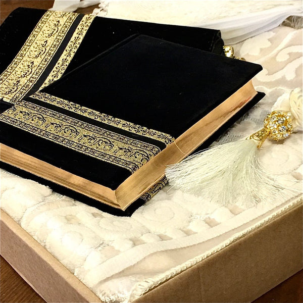 Special Quran Set With Velvet Prayer Rug Quran Gift